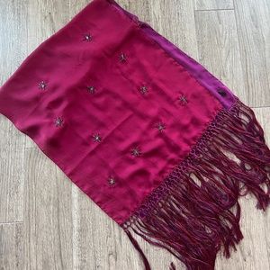 Silk embroidered scarf